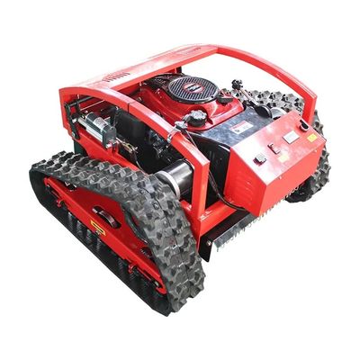 Rubber Crawler Auto Lawn Mower Robot Gasoline Self Propelled