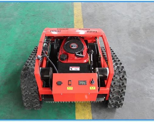 Rubber Crawler Auto Lawn Mower Robot Gasoline Self Propelled
