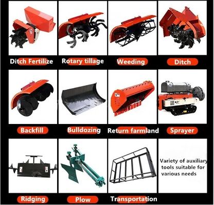 Agricultural Crawler Farm Tractor Rubber Track Mini Power Tiller