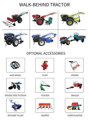 4WD Agriculture Hand Tractor 8hp 680mm Small Farming Tools Equipment